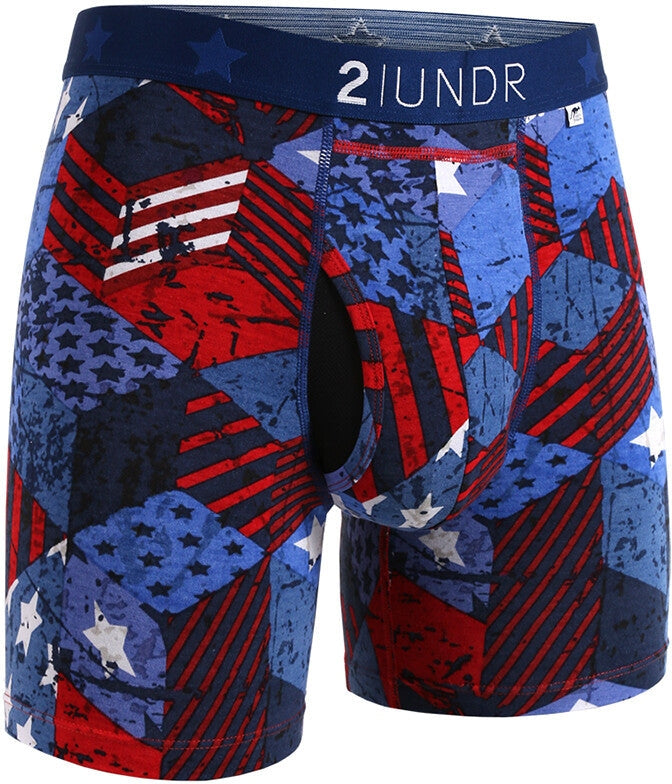 2undr’s Swing Shift Boxer Brief Freedom - Blue - Adult Xxl