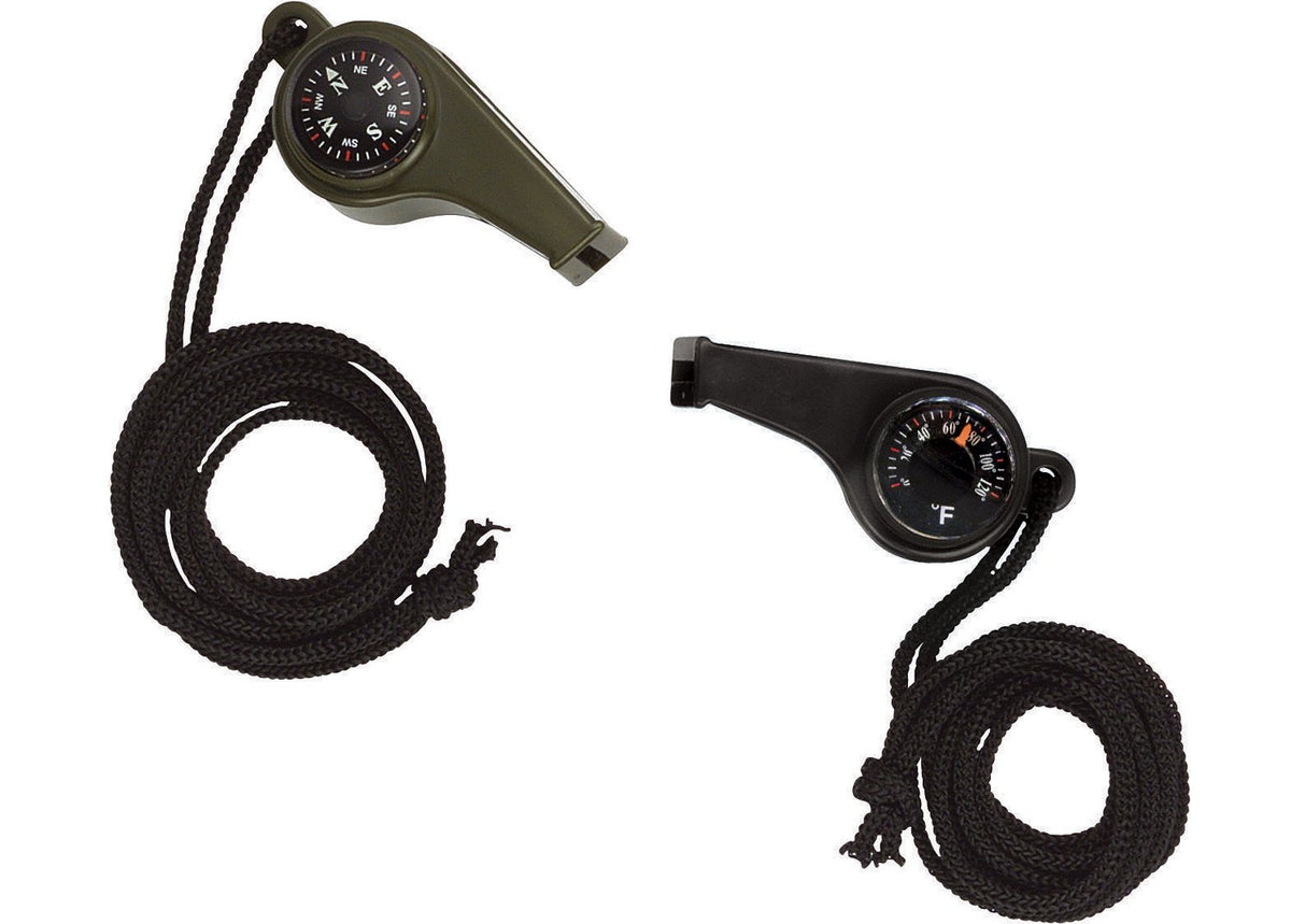 3-1 Super Whistle with Compass & Thermometer - Olive Drab