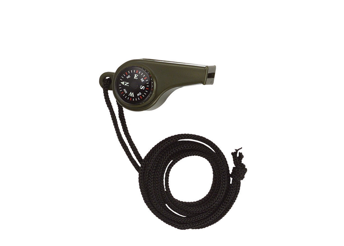 3-1 Super Whistle with Compass & Thermometer - Olive Drab