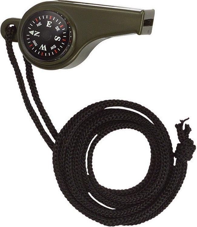 3-1 Super Whistle with Compass & Thermometer - Olive Drab