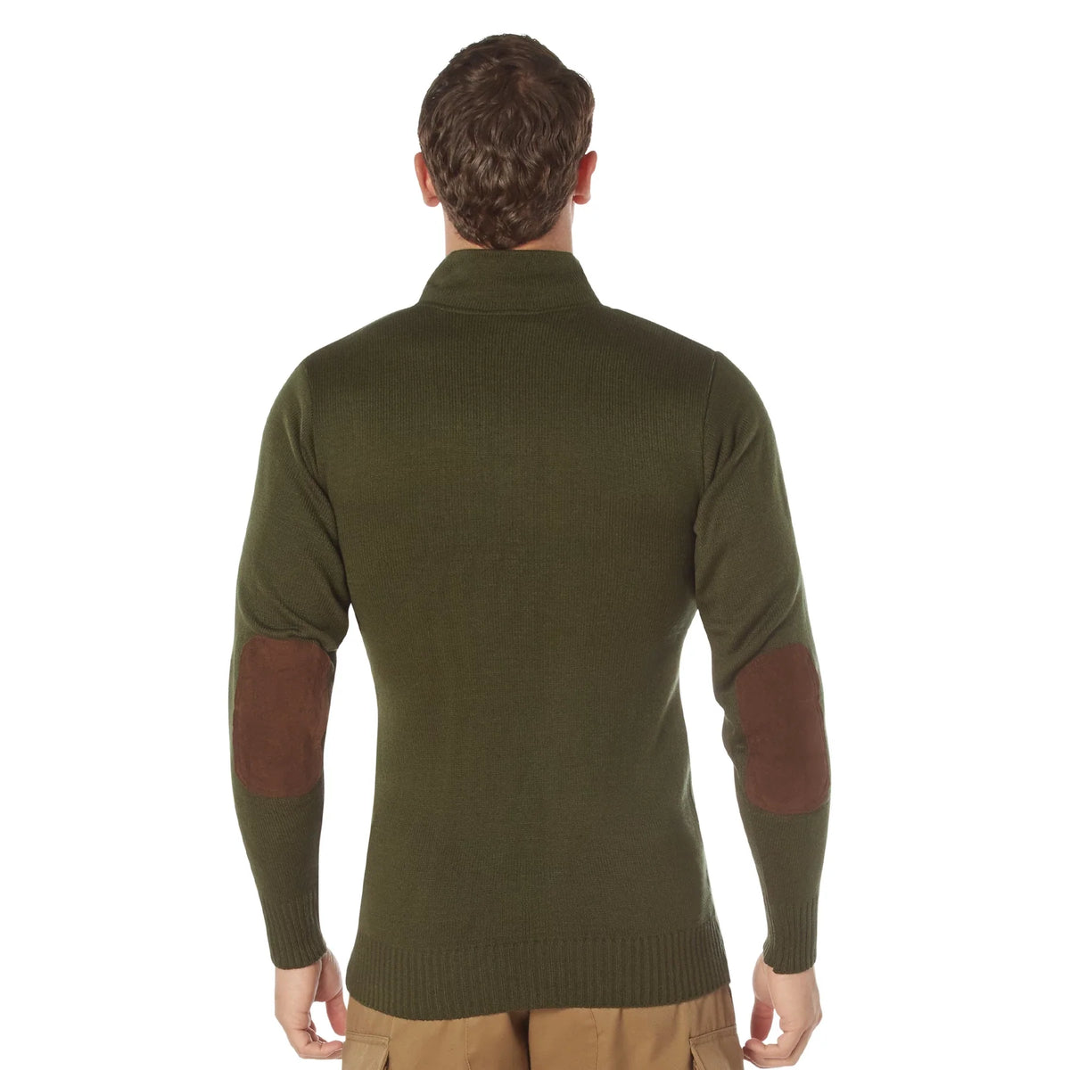 3-button Sweater with Suede Accents