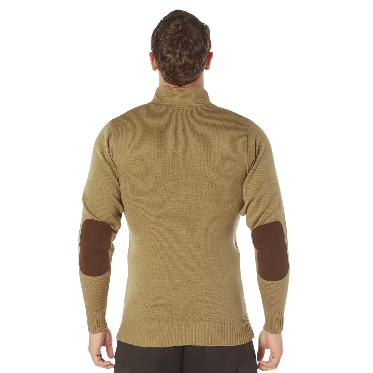 3-button Sweater with Suede Accents