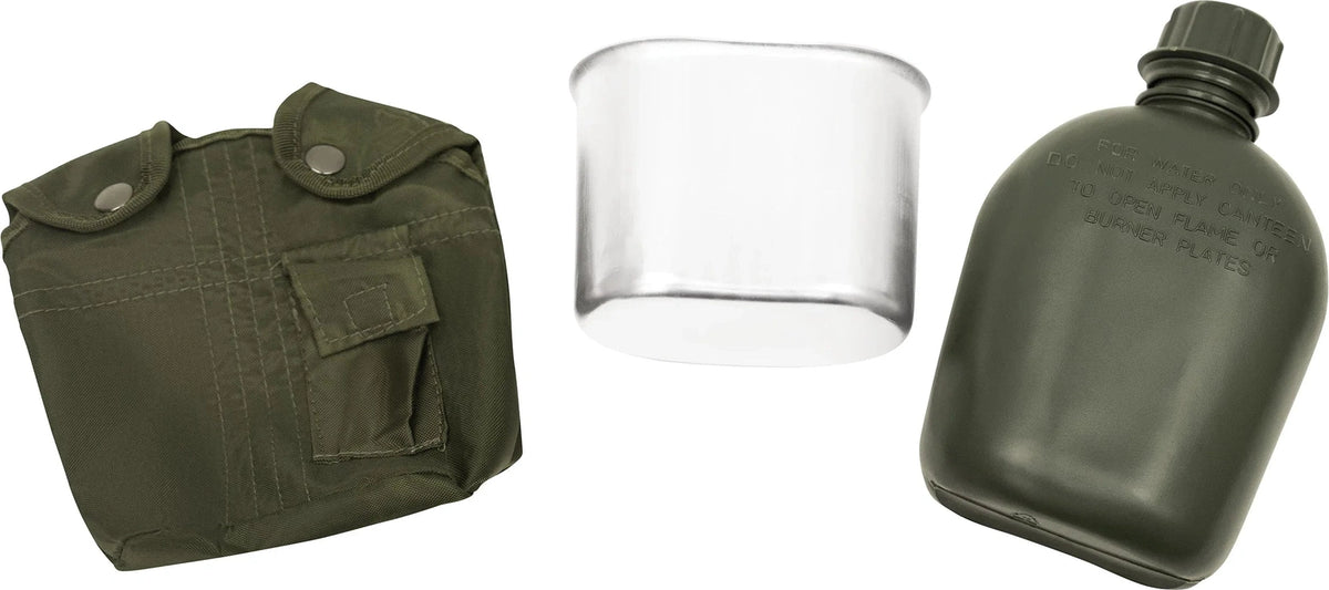 3 Piece Canteen Kit with Cover & Aluminum Cup