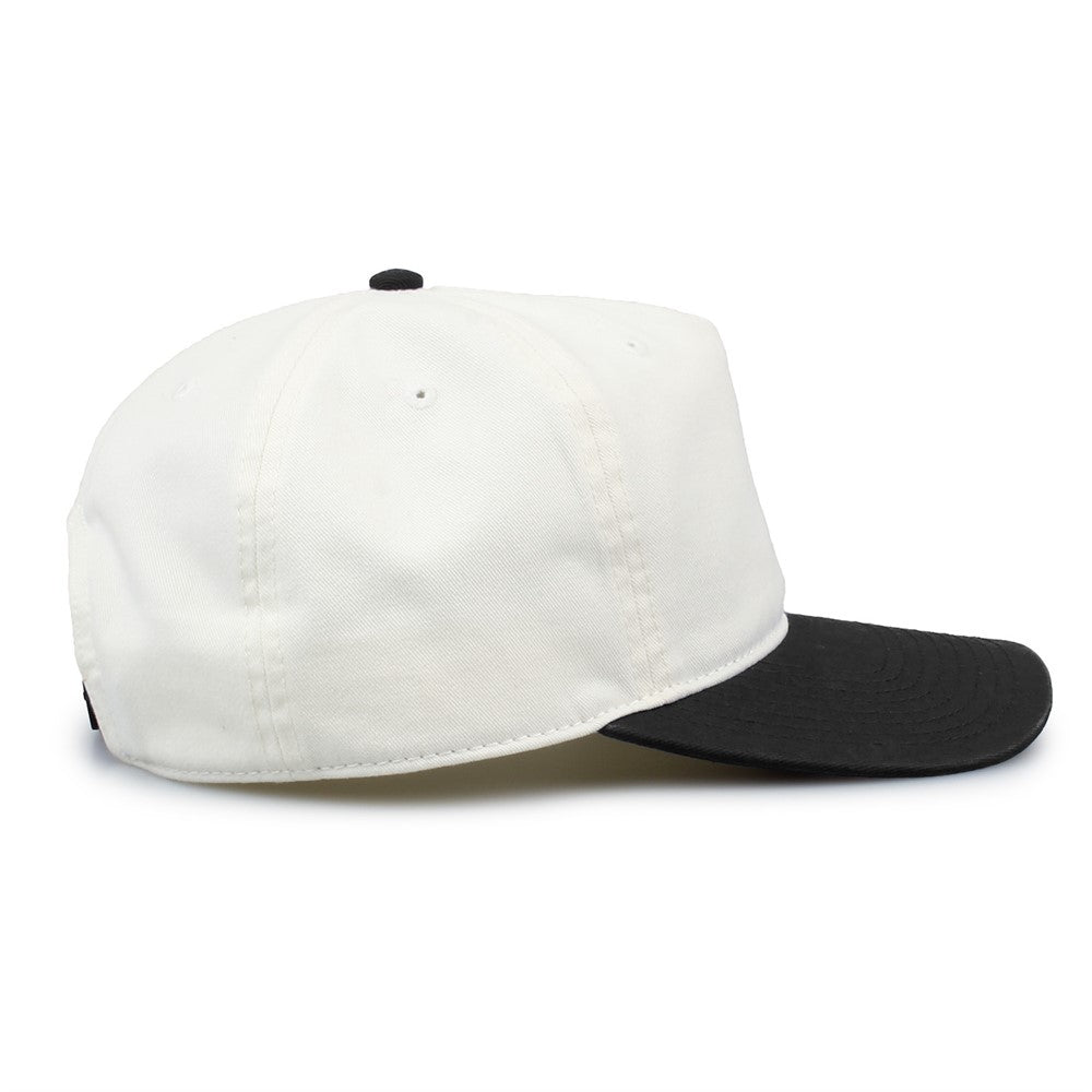 The Game GB523 Twill 5 Panel 2 Tone Cap - Ivory Black