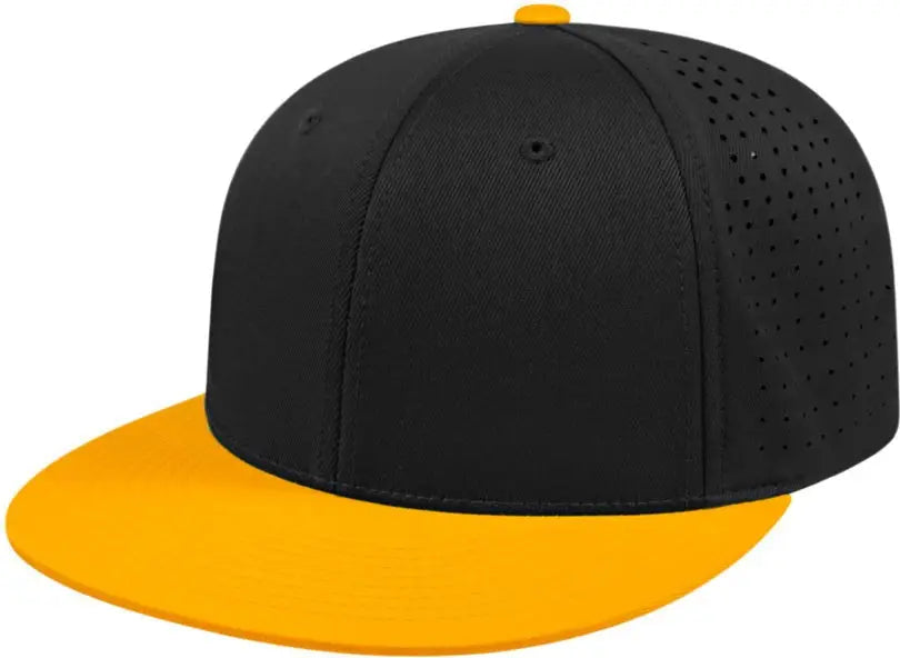 Cap America I8503 Flexfit Perforated Performance - Black Athletic Gold - Xs