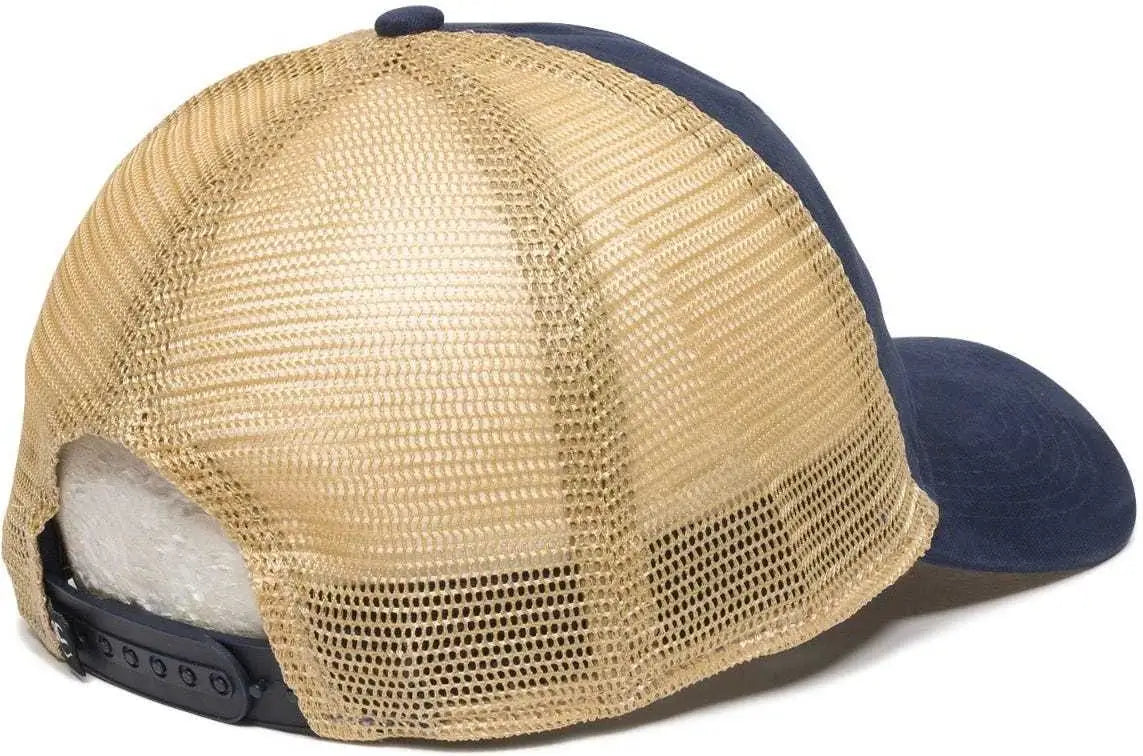 Oc Sports Pwt-200m Adjustable Mesh Back Cap - Navy Tea Stain - 6 7/8’’ - 7 1/2’’