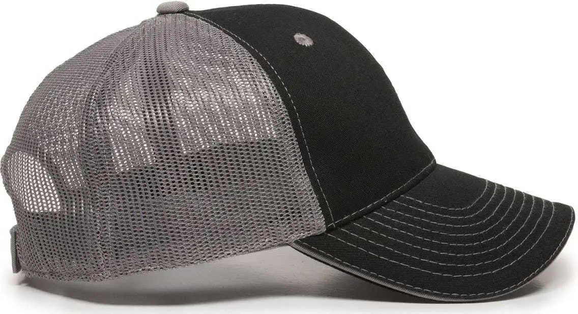 Oc Sports Gwt-101m Adjustable Mesh Back Cap - Black Grey - Gray / 6 7/8’’ - 7 1/2’’