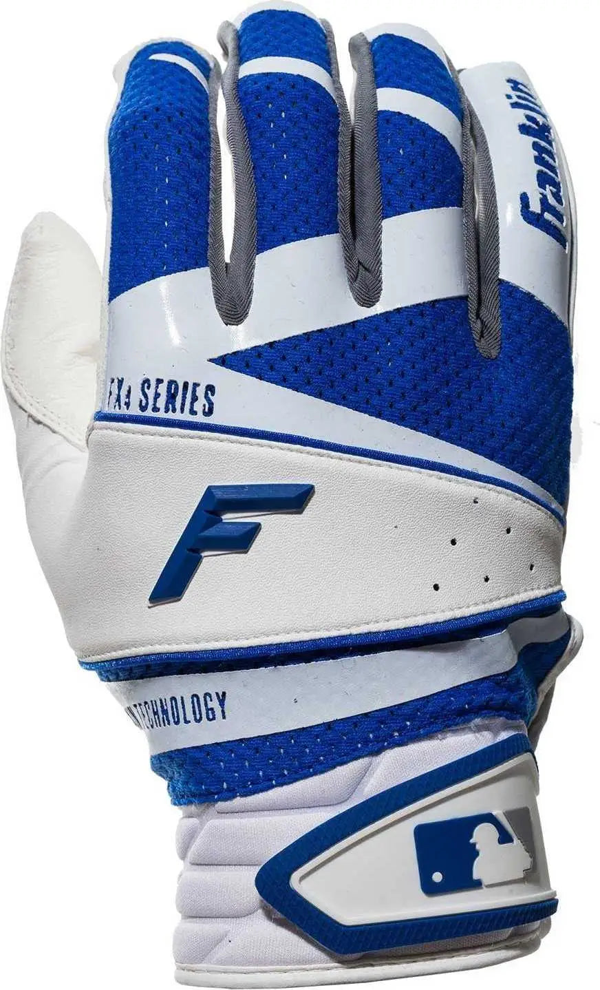 Franklin’s Freeflex Pro Adult Batting Gloves - White Royal