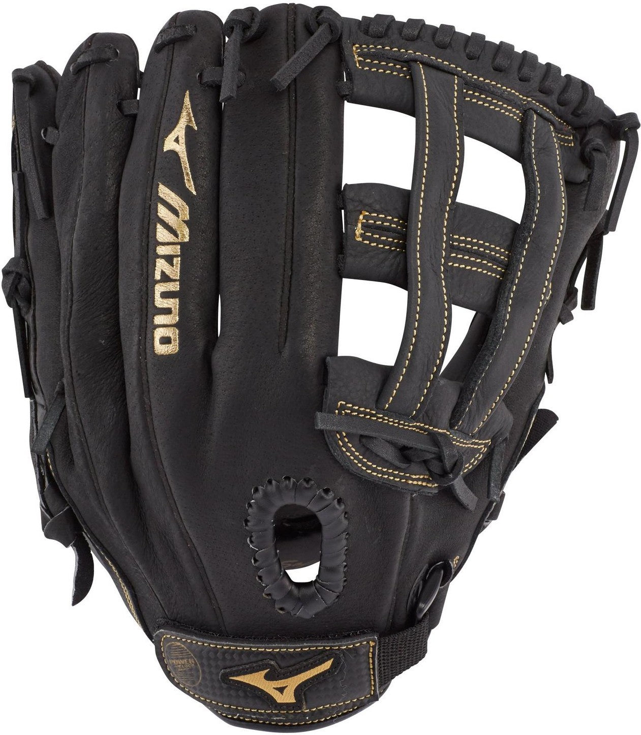 Mizuno Premier Series Slowpitch Infield Glove 12.00" - Black-Gold - HIT a Double - 1