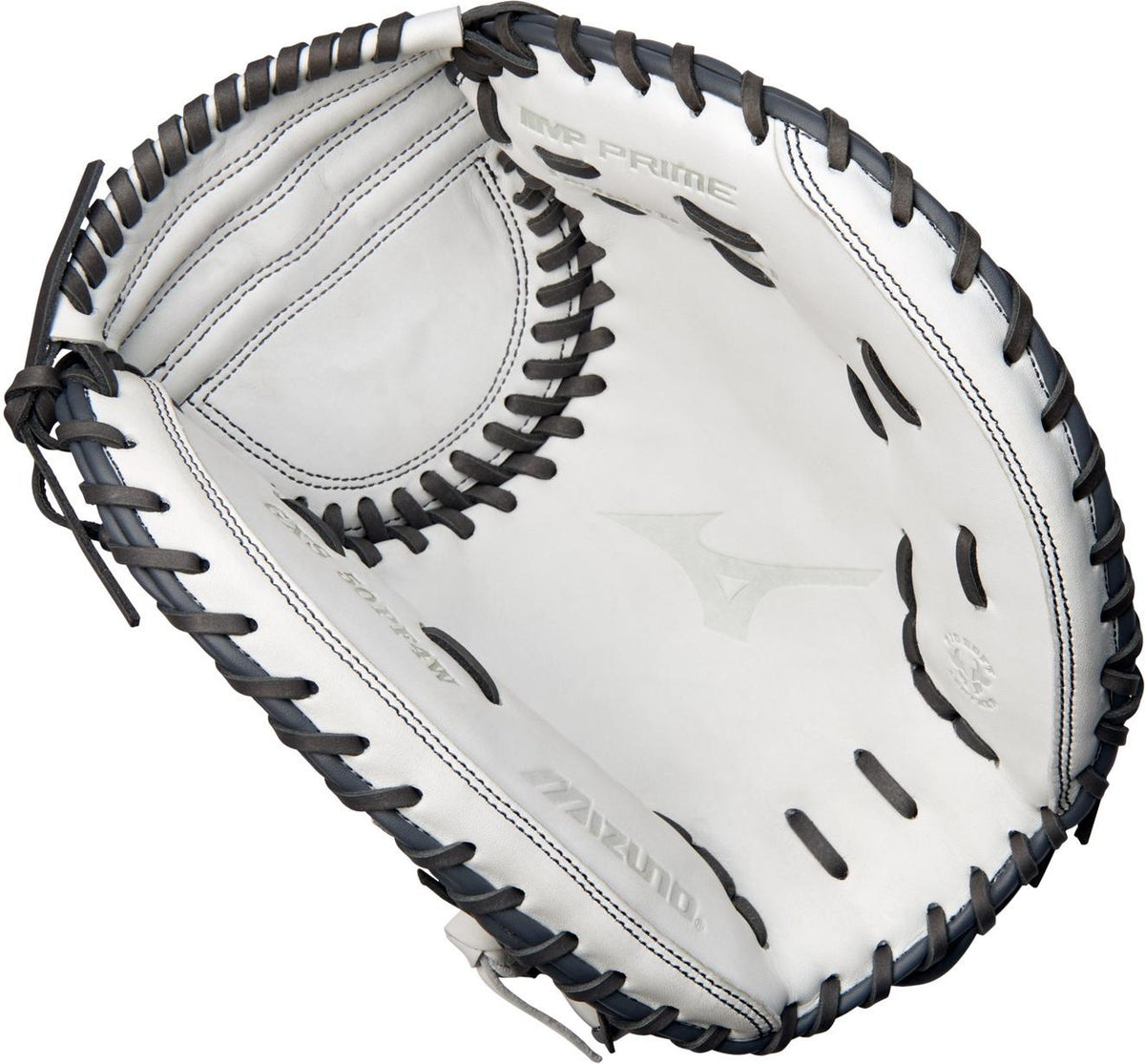 Mizuno MVP Prime Fastpitch Softball Catcher's Mitt 34.00" - White-Gray - HIT a Doubloe