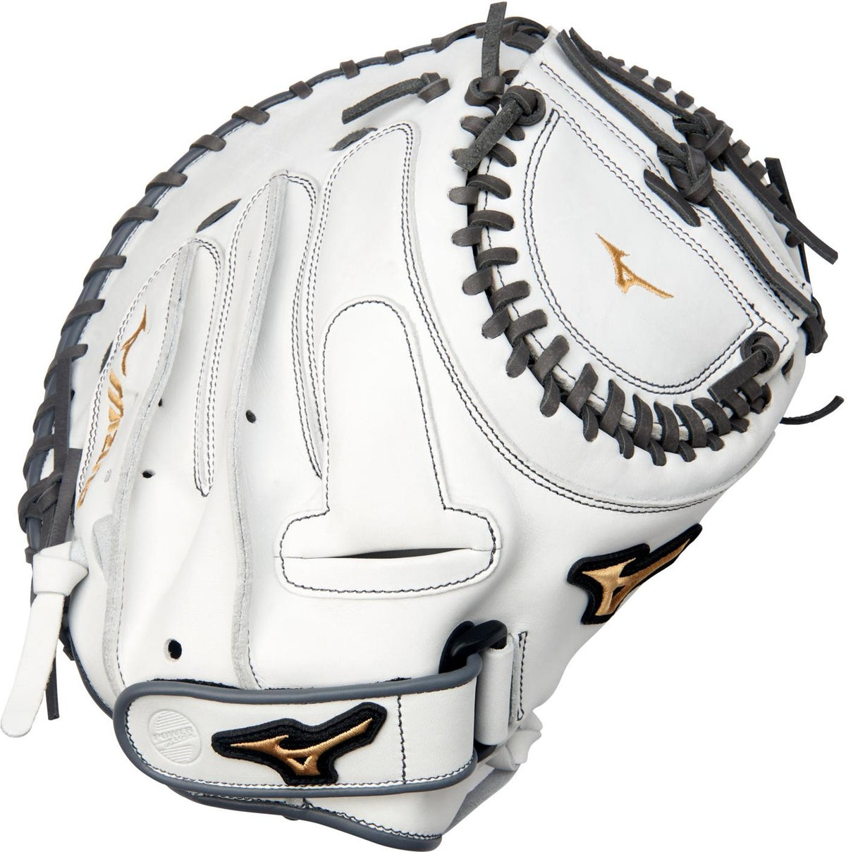 Mizuno MVP Prime Fastpitch Softball Catcher's Mitt 34.00" - White-Gray - HIT a Doubloe