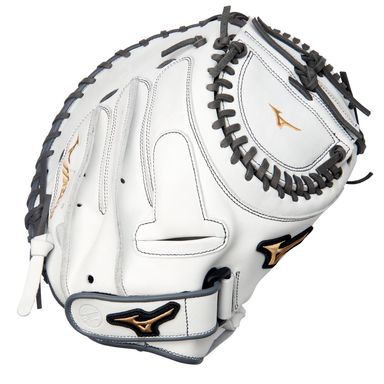 Mizuno MVP Prime Fastpitch Softball Catcher's Mitt 34.00" - White-Gray - HIT a Doubloe