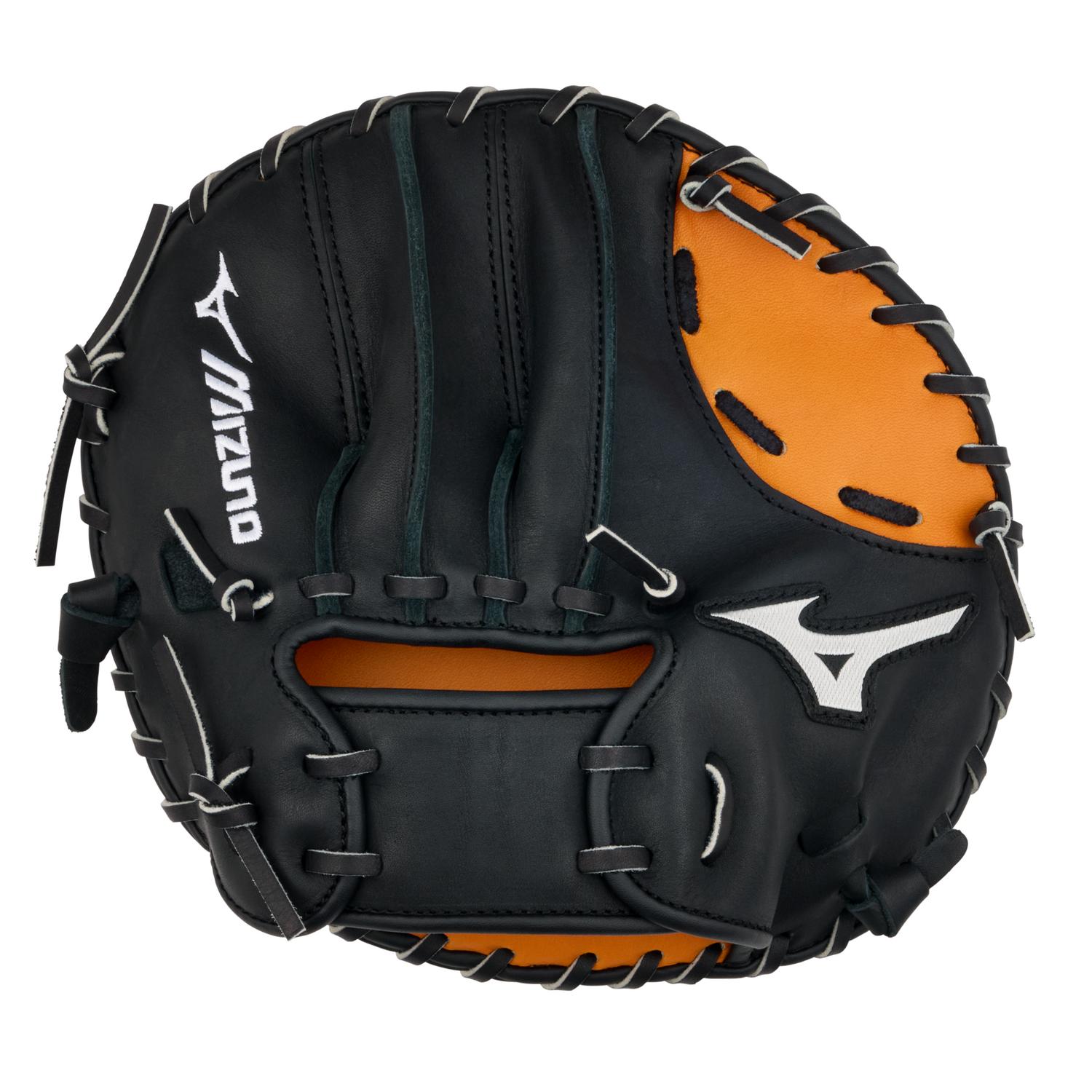 Mizuno Baseball Training Paddle 10.00" Glove  - Black-Orange - HIT a Doubloe