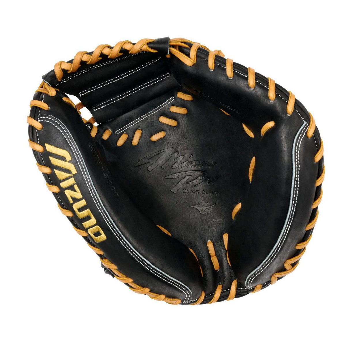 Mizuno GMP-2000 Pro Premium Catchers Mitt Baseball Glove 33.5" - Black - HIT a Doubloe