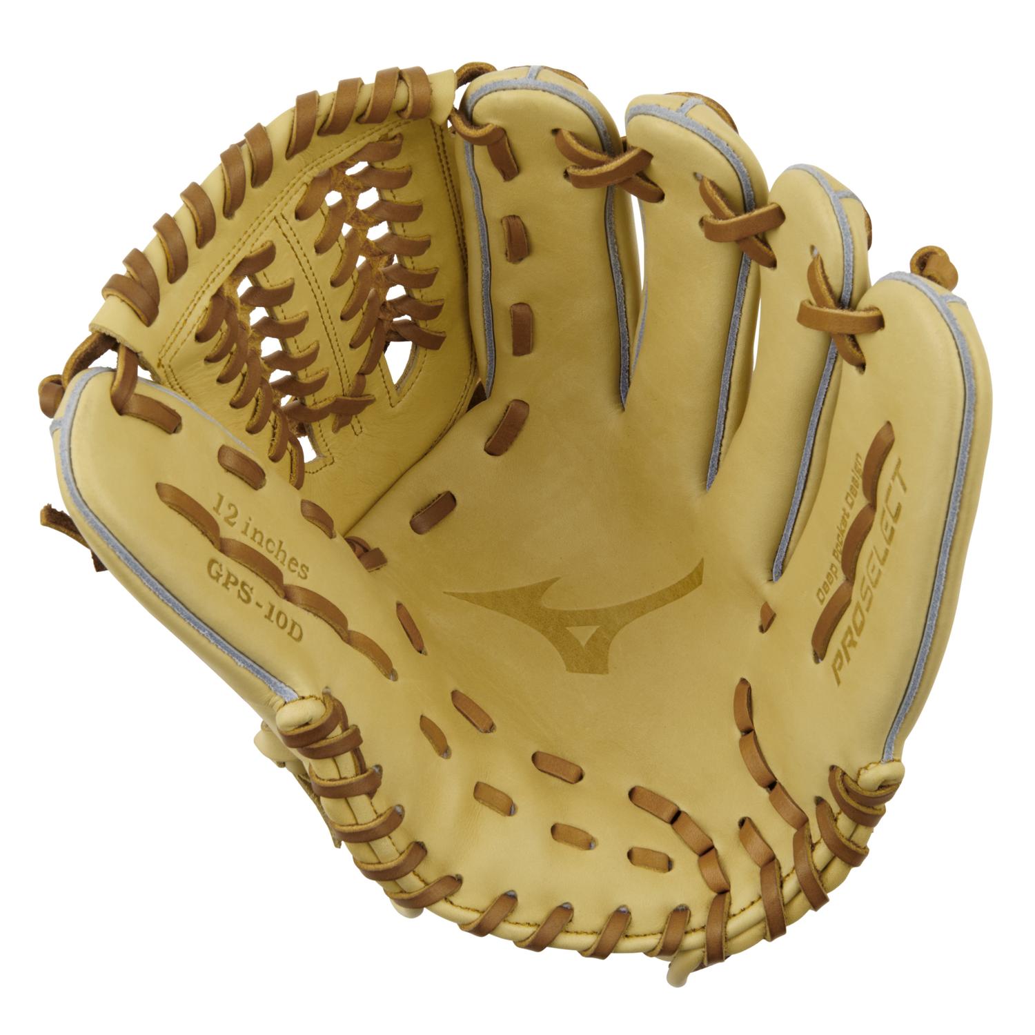 Mizuno GPS-10D Pro Select Premium Pitcher Baseball Glove 12.00" - Camel - HIT a Doubloe