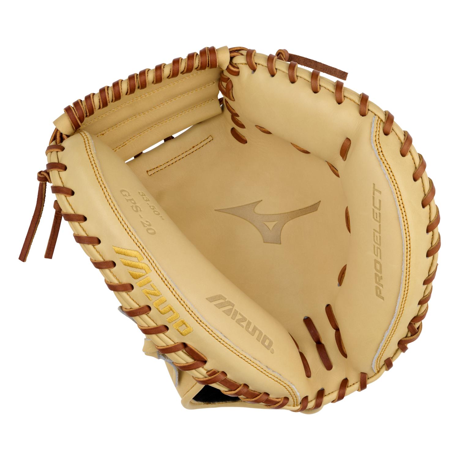 Mizuno GPS-20 Pro Select Premium Catchers Mitt Baseball Glove 33.50" - Camel - HIT a Doubloe