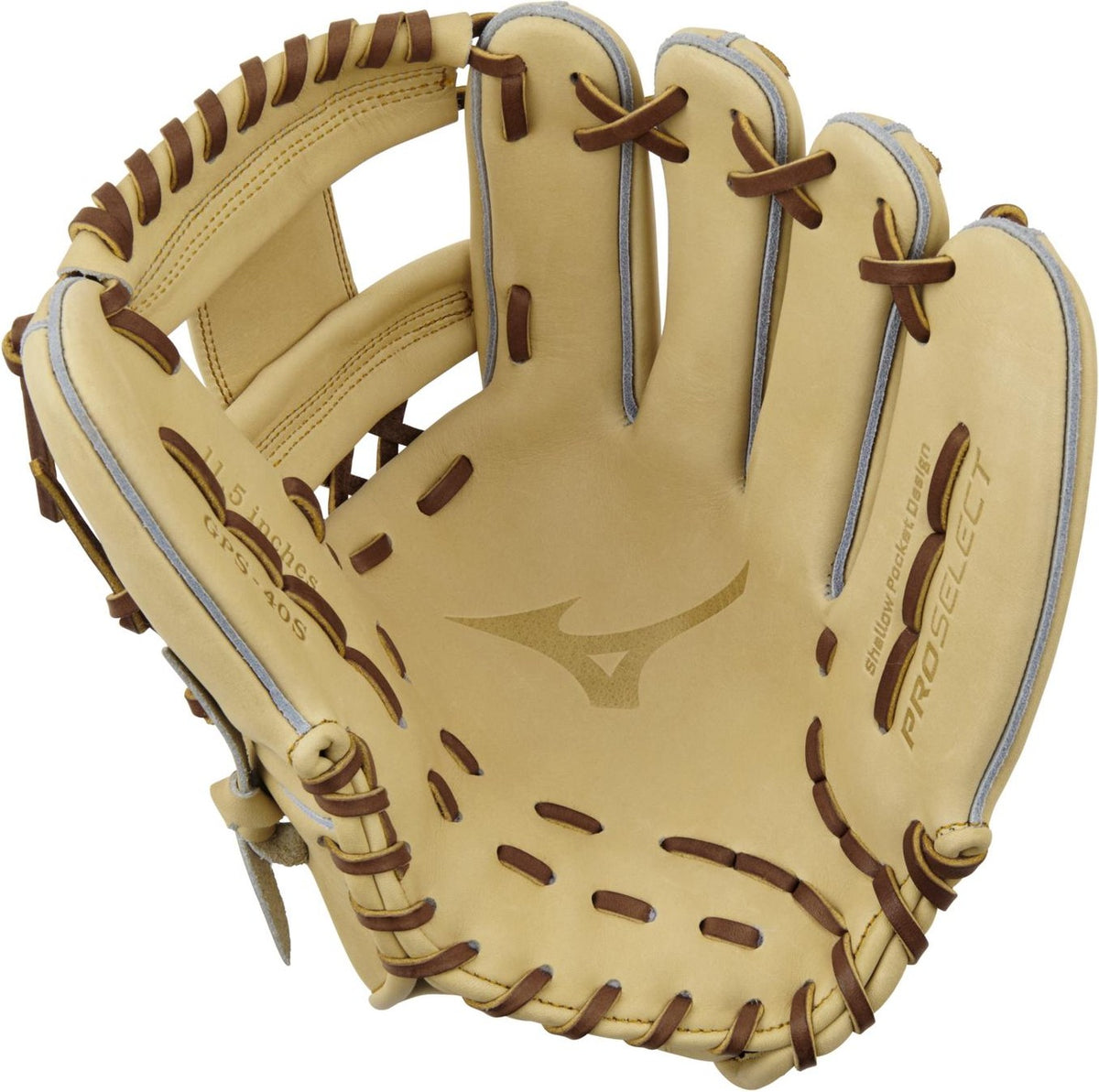 Mizuno GPS-40S Pro Select Premium Infielder Baseball Glove 11.50" - Camel - HIT a Doubloe