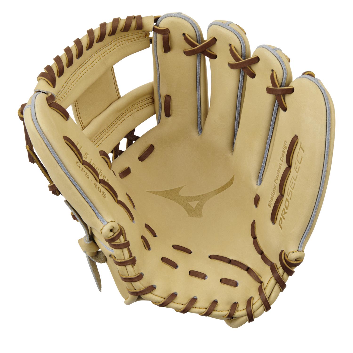 Mizuno GPS-40S Pro Select Premium Infielder Baseball Glove 11.50" - Camel - HIT a Doubloe