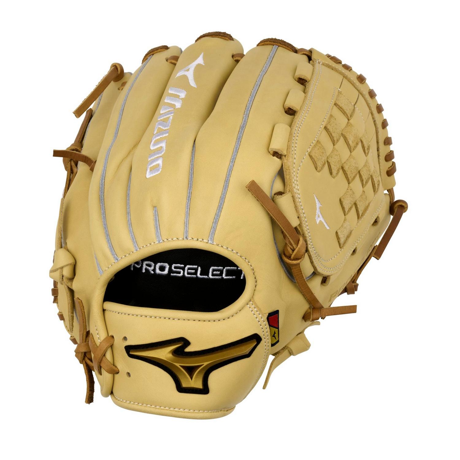 Mizuno GPSF-10D Pro Select Fastpitch Premium Pitcher Fastpitch Glove 12.00" - Camel - HIT a Doubloe
