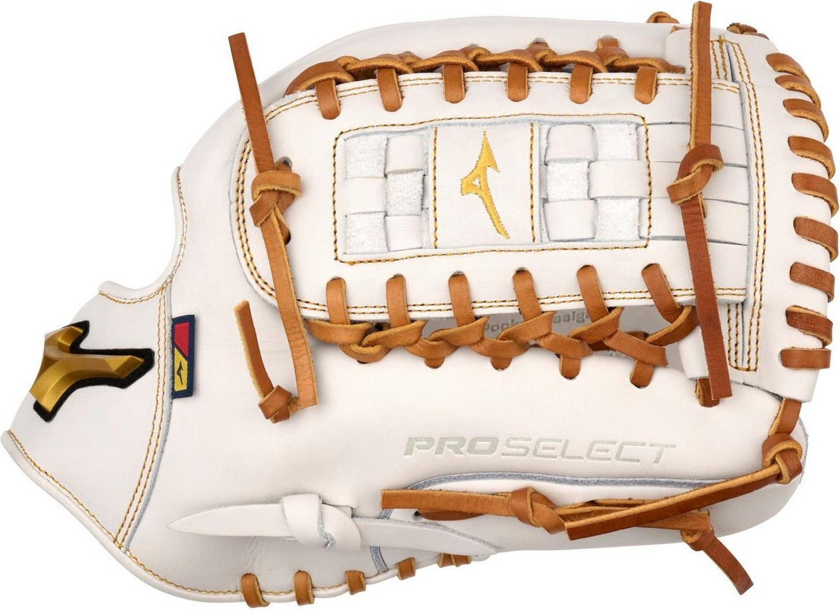 Mizuno GPSF-11D Pro Select Fastpitch Premium Pitcher Fastpitch Glove 12.00" - White - HIT a Doubloe