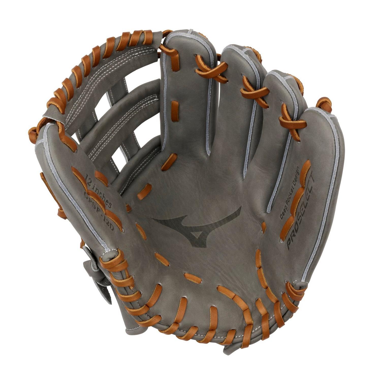 Mizuno GPSF-12D Pro Select Fastpitch Premium Infielder Fastpitch Glove 12.00" - Gray - HIT a Doubloe