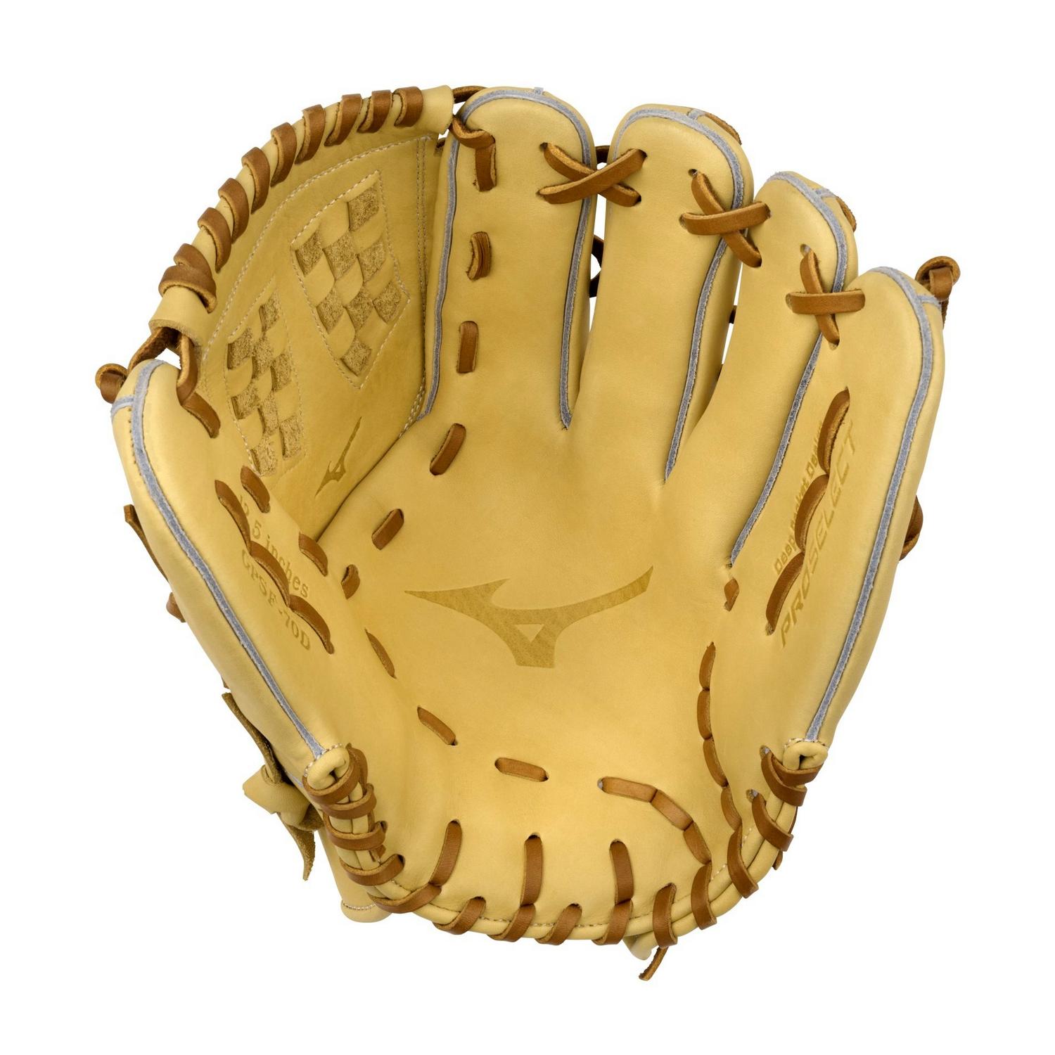 Mizuno GPSF-70D Pro Select Fastpitch Premium Outfielder Fastpitch Glove 12.50" - Camel - HIT a Doubloe