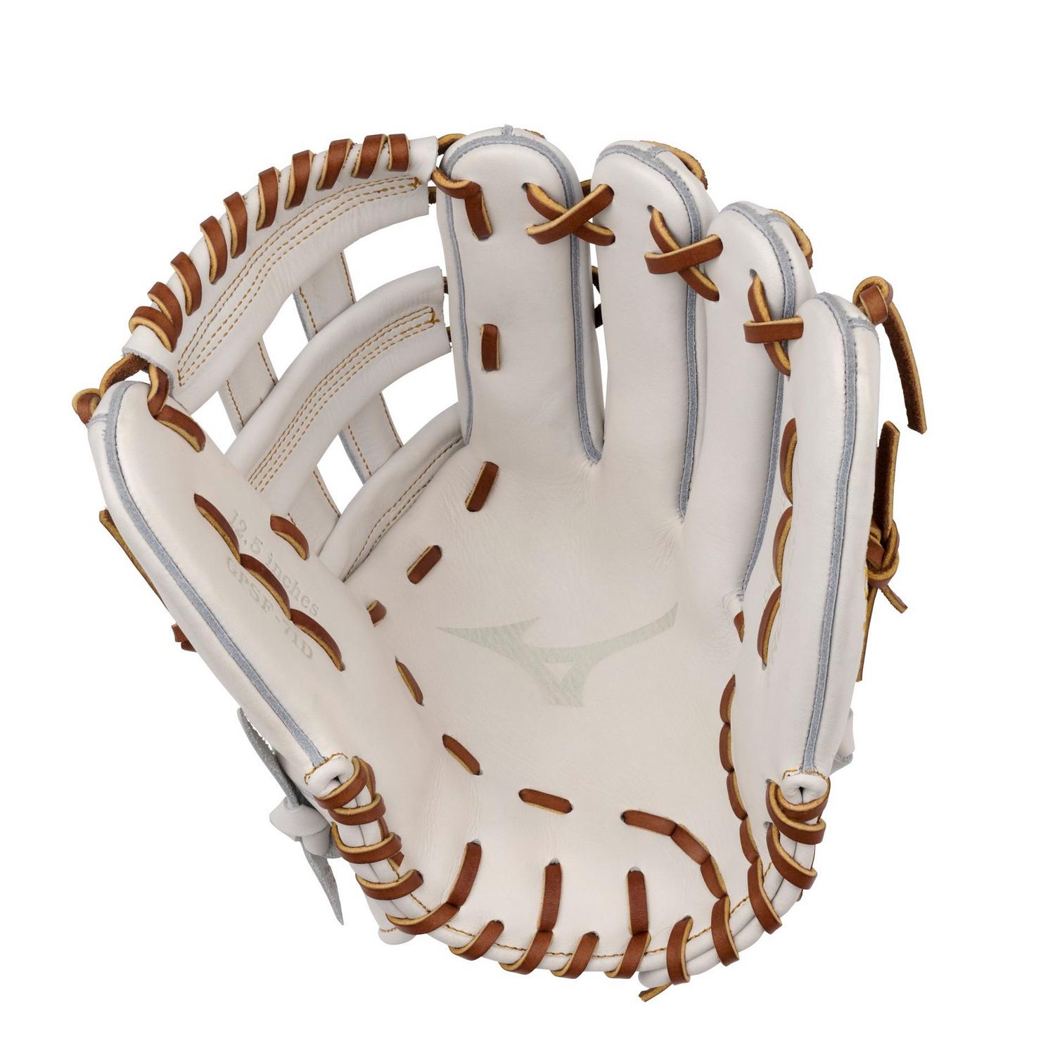 Mizuno GPSF-71D Pro Select Fastpitch Premium Outfielder Fastpitch Glove 12.50" - White - HIT a Doubloe