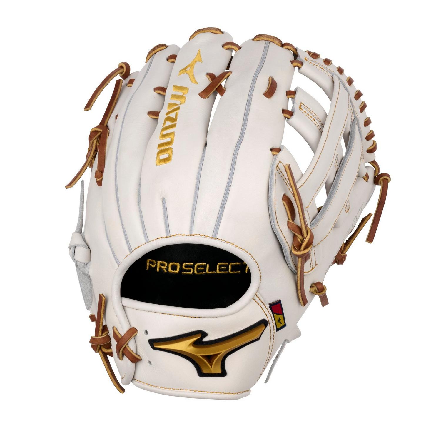 Mizuno GPSF-71D Pro Select Fastpitch Premium Outfielder Fastpitch Glove 12.50" - White - HIT a Doubloe
