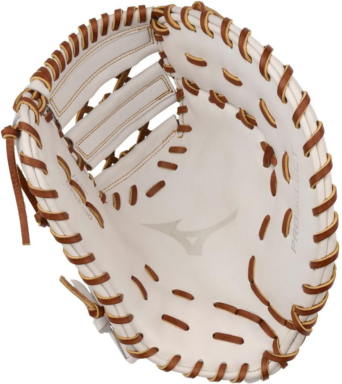 Mizuno GPSF-30 Pro Select Fastpitch Premium First Base Mitt Fastpitch Glove 12.50" - White - HIT a Doubloe