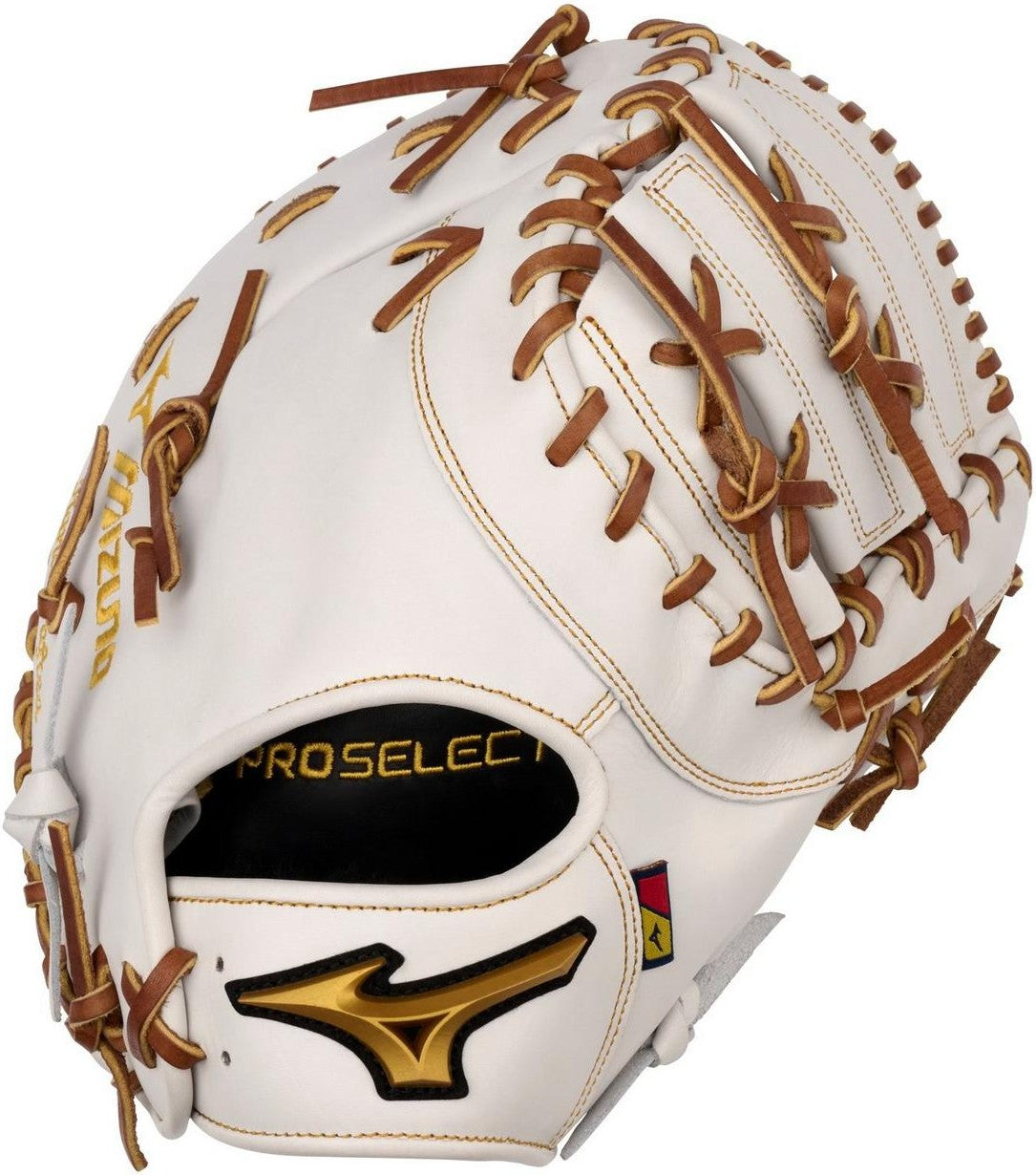 Mizuno GPSF-30 Pro Select Fastpitch Premium First Base Mitt Fastpitch Glove 12.50" - White - HIT a Doubloe