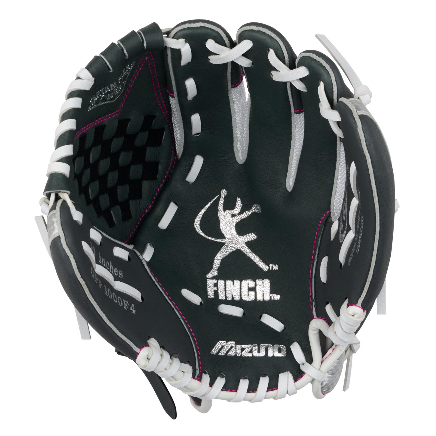 Mizuno GPP1000F4 Fastpitch Prospect Finch Series Youth Utility Glove 10.00" - White-Gray - HIT a Doubloe