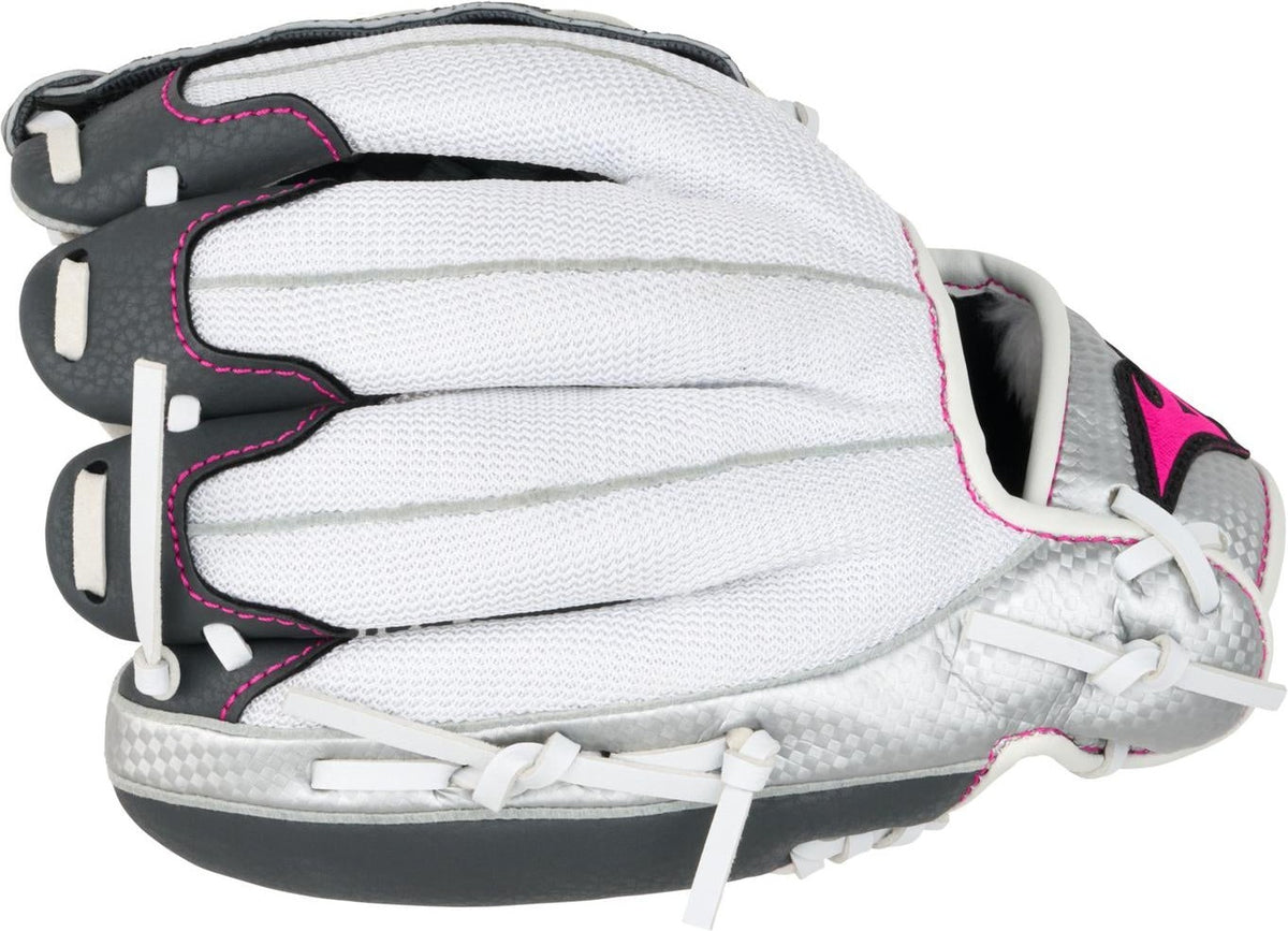 Mizuno GPP1000F4 Fastpitch Prospect Finch Series Youth Utility Glove 10.00" - White-Gray - HIT a Doubloe