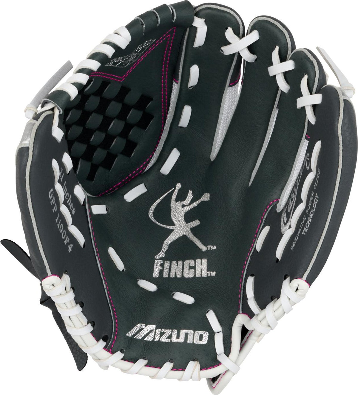 Mizuno GPP1100F4 Fastpitch Prospect Finch Series Youth Utility Glove 11.00" - White-Gray - HIT a Doubloe