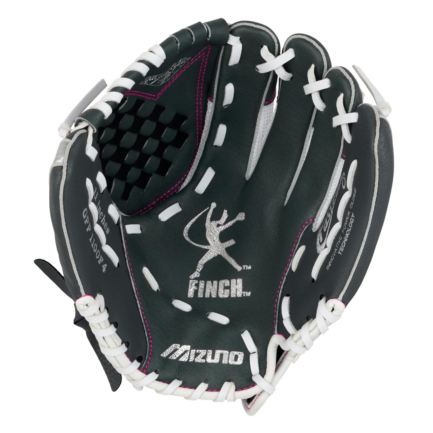 Mizuno GPP1100F4 Fastpitch Prospect Finch Series Youth Utility Glove 11.00" - White-Gray - HIT a Doubloe