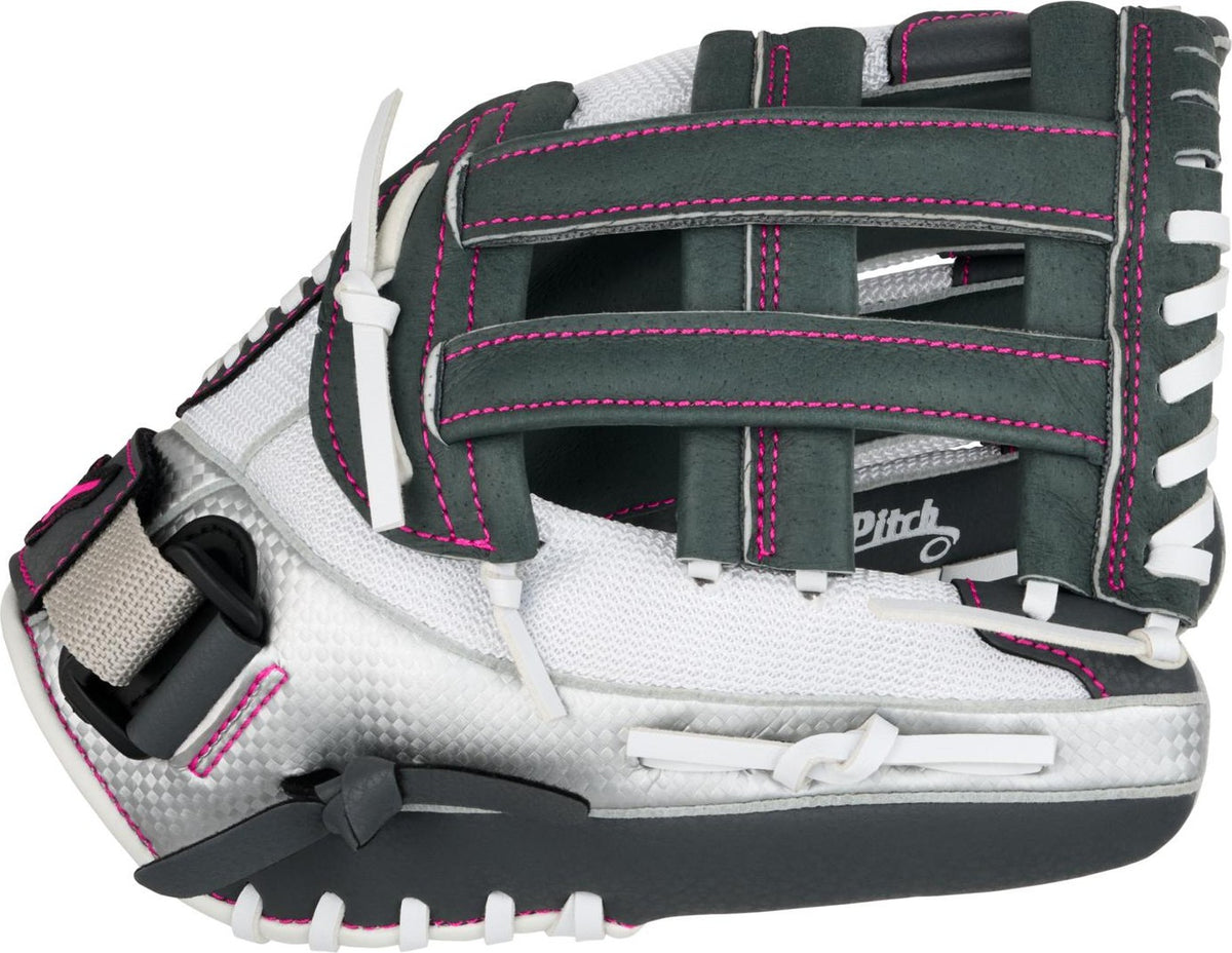 Mizuno GPP1150F4 Fastpitch Prospect Finch Series Youth Utility Glove 11.50" - White-Gray - HIT a Doubloe