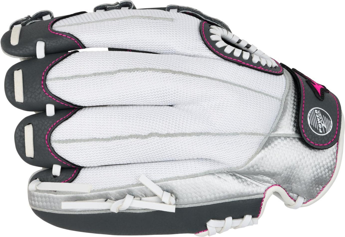 Mizuno GPP1150F4 Fastpitch Prospect Finch Series Youth Utility Glove 11.50" - White-Gray - HIT a Doubloe