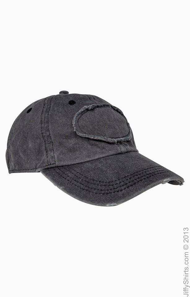 Authentic Pigment 1917A Pigment-Dyed Raw-Edge Patch Baseball Cap - 1917 - Black