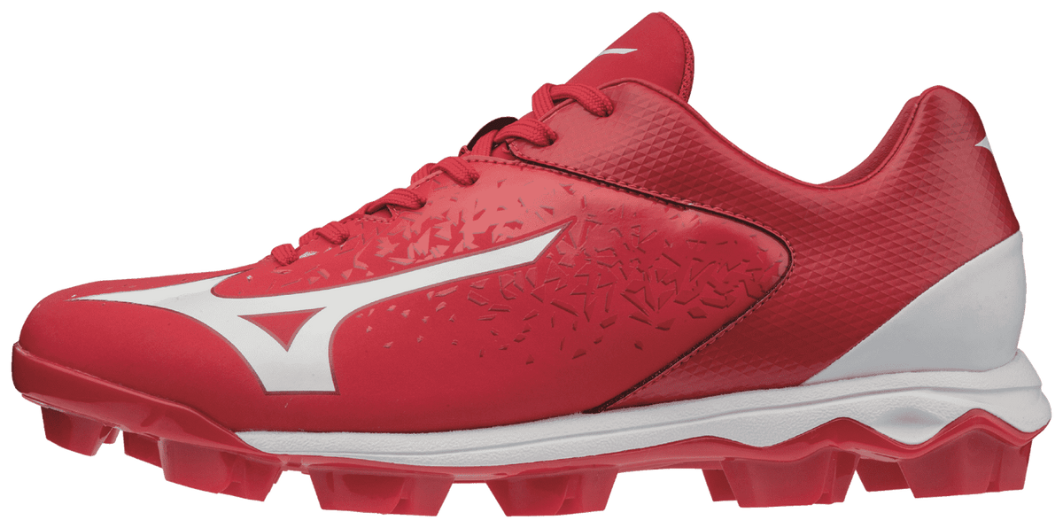 Mizuno Select Nine Low Molded Cleats - Red White - HIT a Double - 1