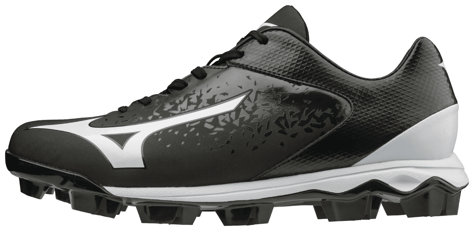 Mizuno Select Nine Low Molded Cleats - Black White - HIT a Double - 1