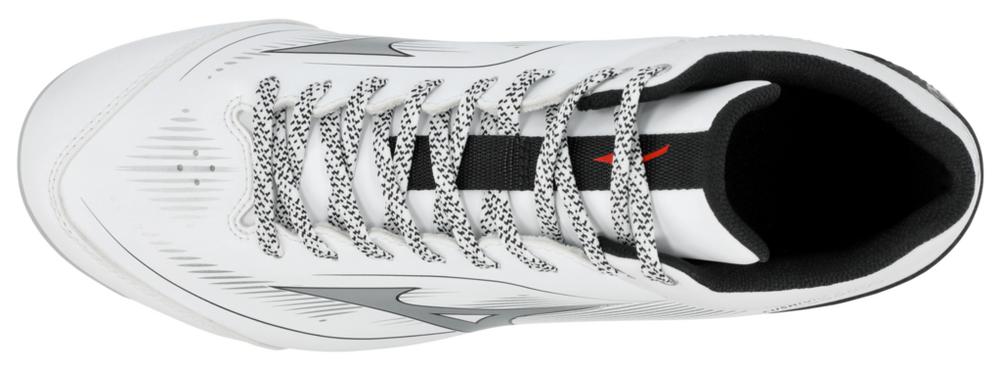Mizuno CUSHIONREVO DIAMOND MID TPU, Cleat, Spike - White-Black - HIT a Double - 1