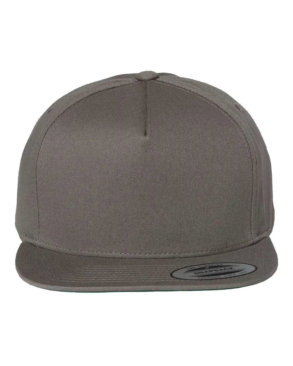 Yp Classics 6007 Five-panel Cotton Twill Snapback Cap - Dark Gray - one Size Fits Most