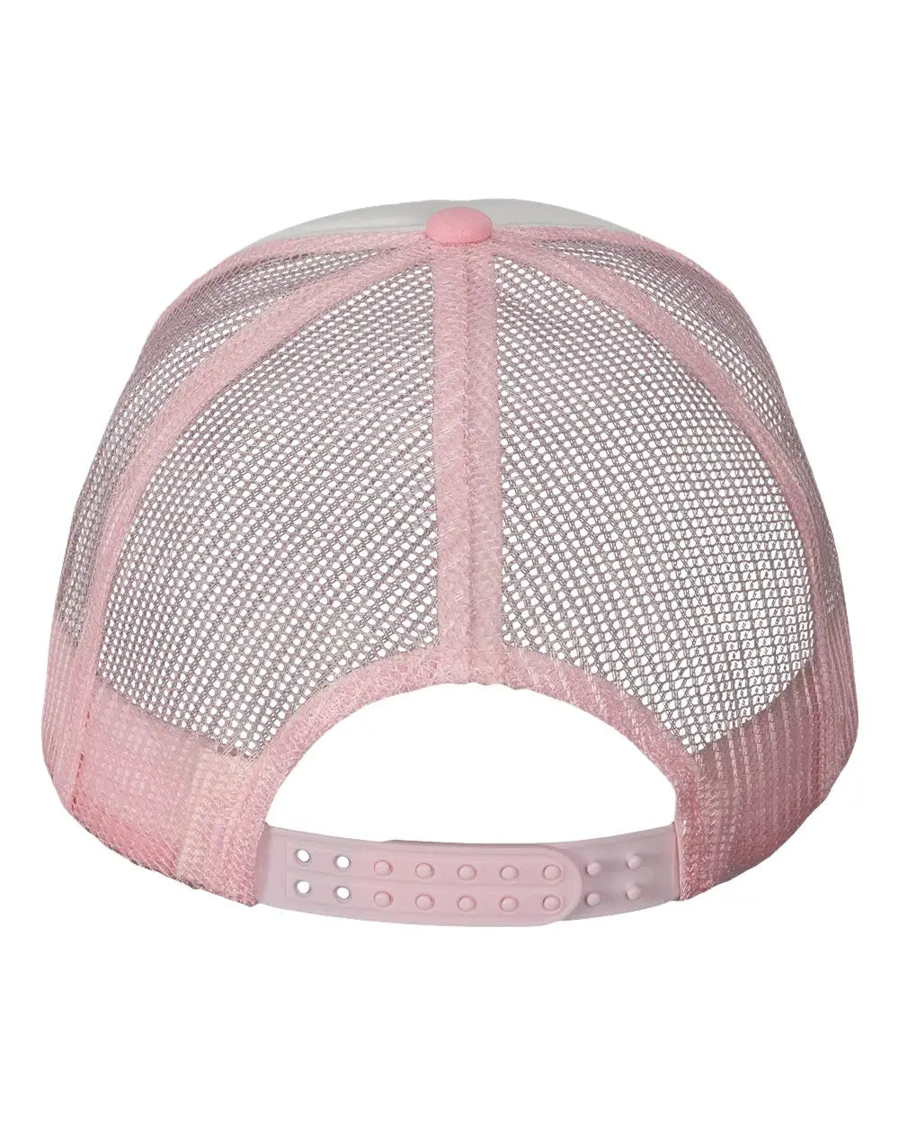 Valucap Vc700 Foam Mesh-back Trucker Cap - White Pink - one Size Fits Most
