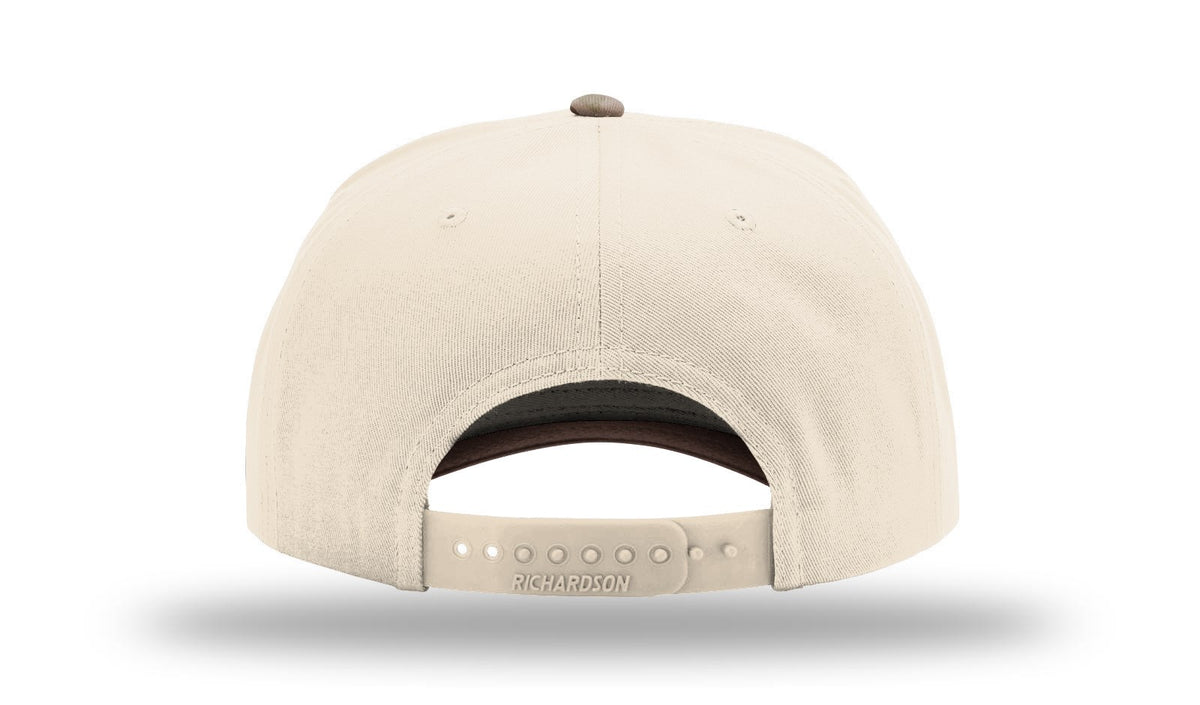 Richardson 323FPC Full Fabric Five Panel Champ Cap - Cream Bark Duck Camo - back view