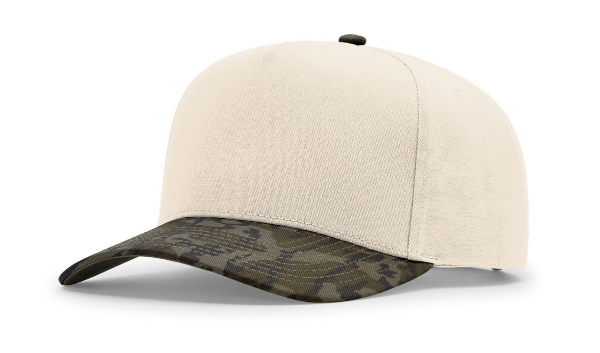 Richardson 323FPC Full Fabric Five Panel Champ Cap - Cream Mossy Oak Bottomland