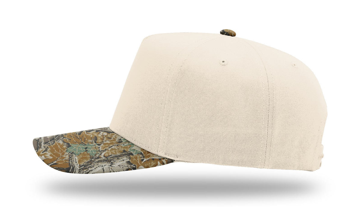 Richardson 323FPC Full Fabric Five Panel Champ Cap - Cream Realtree Advantage - side view