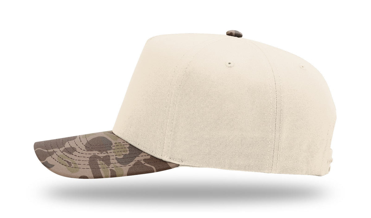 Richardson 323FPC Full Fabric Five Panel Champ Cap - Cream Bark Duck Camo - side view