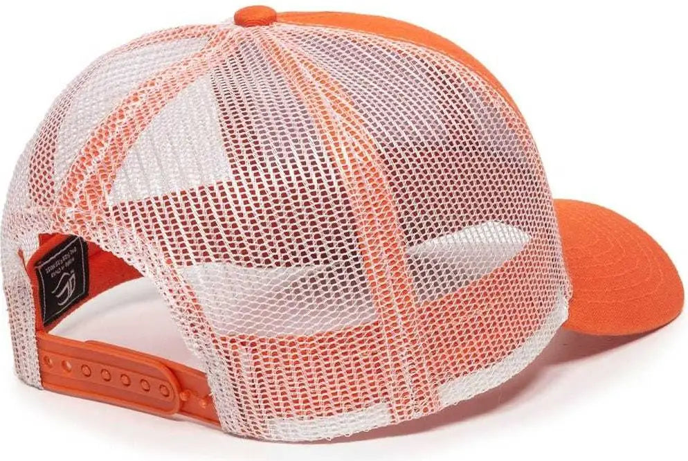 Oc Sports Mbw-600 Team Adjustable Mesh Back Ball Cap - Orange White - 6 7/8’’ - 7 1/2’’