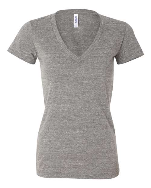 BELLA + CANVAS 8435 Women’s Triblend Deep V-Neck Tee - Grey Triblend