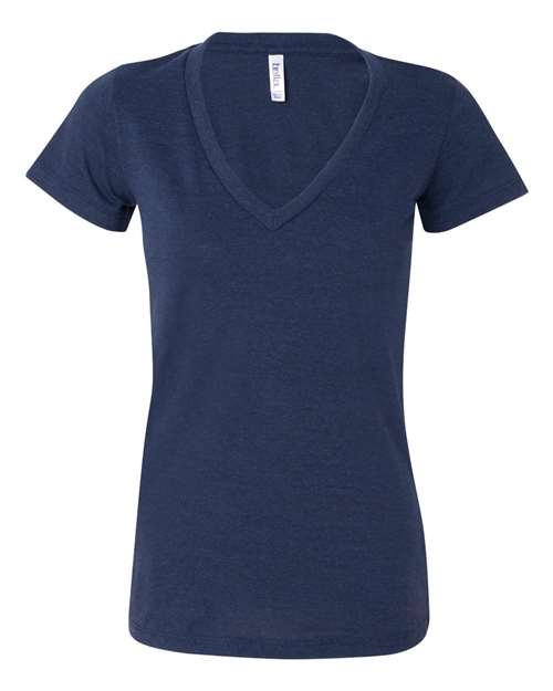 BELLA + CANVAS 8435 Women’s Triblend Deep V-Neck Tee - Navy Triblend