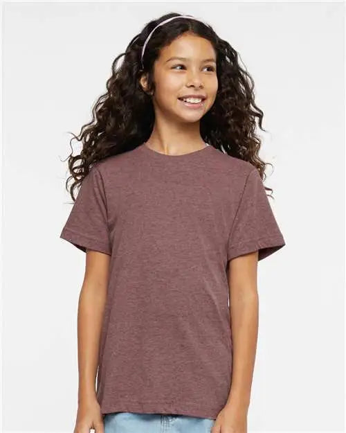 Lat 6101 Youth Fine Jersey Tee - Sangria Blackout